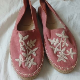 Sandalias esparto bordadas rosa talla 40