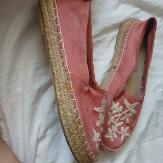 Sandalias esparto bordadas rosa talla 40