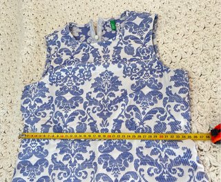 Vestido Benetton azul y blanco