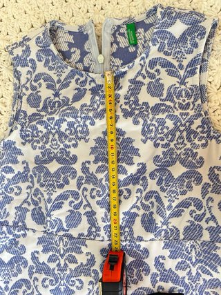 Vestido Benetton azul y blanco