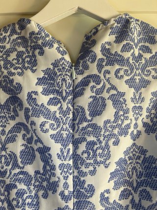 Vestido Benetton azul y blanco