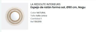 Espejo Redondo Ratán con forma de sol La Redoute