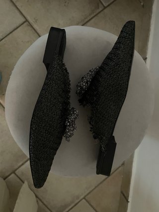 Sabot Zoe in rafia donna nero