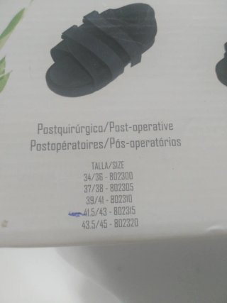 Zapato postquirúrgico Talla 41 Negro