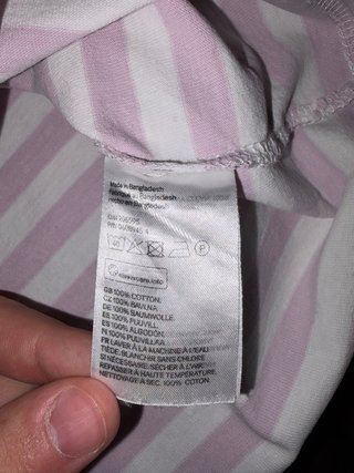 Camiseta H&M Rayas Rosas y Blancas Talla L