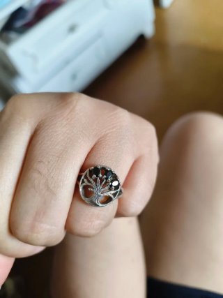 Anillo Árbol de la Vida Negro