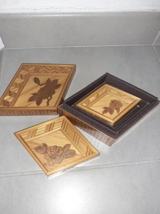 Set 3 scatoline matrioska con decoro floreale