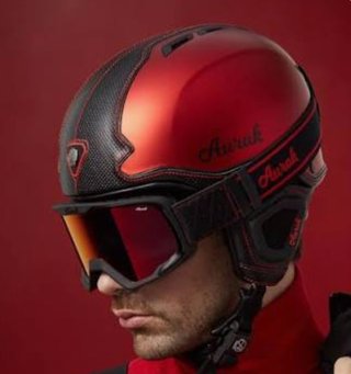Conjunto Casco Esquí Aurak Rojo y Gafas
