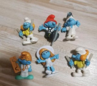 Lote de 6 figuras de Los Pitufos