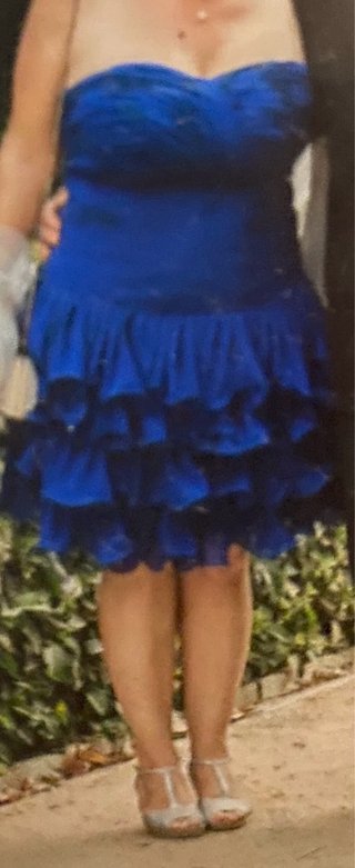 Vestido fiesta azul palabra de honor