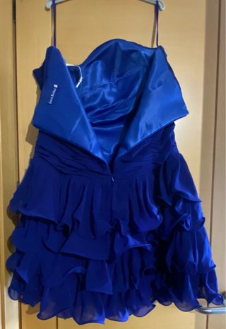 Vestido fiesta azul palabra de honor