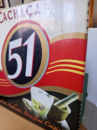 Cartel Cachaça 51 Vintage Publicidad metal