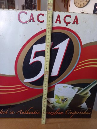 Cartel Cachaça 51 Vintage Publicidad metal