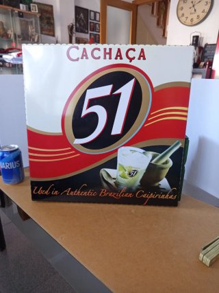 Cartel Cachaça 51 Vintage Publicidad metal