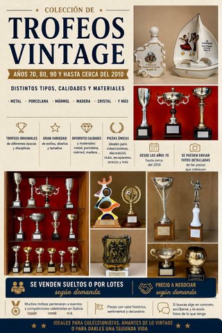 Trofeos de cerámica y metal