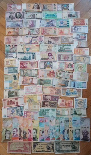 84 Billetes Mundiales distimtos y Nuevos