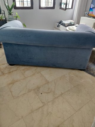 Sofá de 2 plazas azul/gris