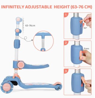 Patinete infantil 2 en 1. Ruedas LED