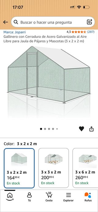 Gallinero Joparri 3x2x2m Acero Galvanizado