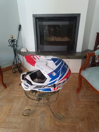 Casco Moto Shot Blanco/Rojo/Azul