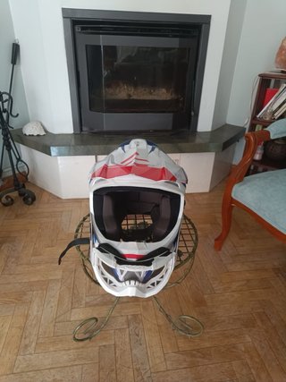Casco Moto Shot Blanco/Rojo/Azul