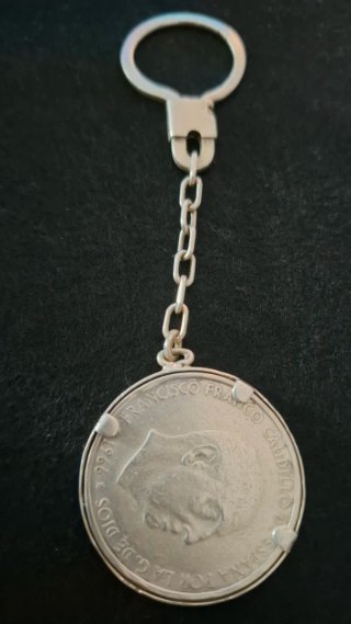 Llavero Moneda 100 Pesetas 1966 Plata Franco