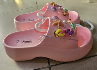 Ciabatte Fomix Rosa Rialzate Decorate