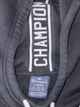 Sudadera Champion Negra con Capucha Talla L