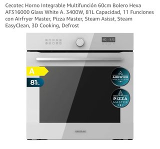 Horno Cecotec Multifunción 81L Blanco