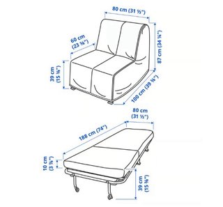 Sofá Cama Individual Ikea Lycksele Blanco