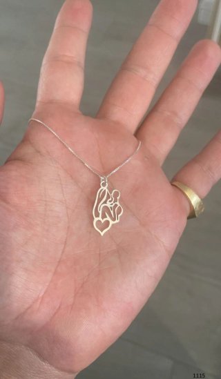 Collar Plata Madre e Hijo Corazón