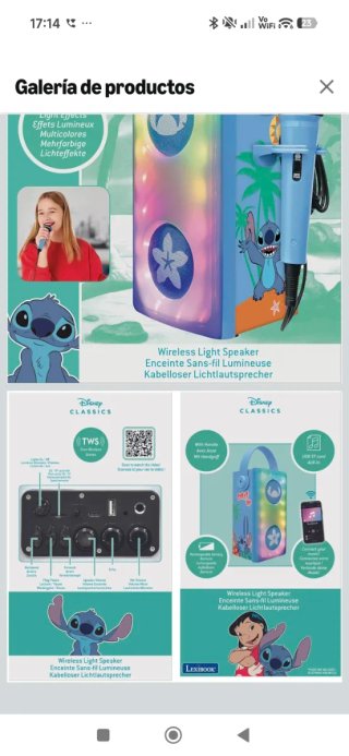 Altavoz Bluetooth Stitch Disney Nuevo Caja