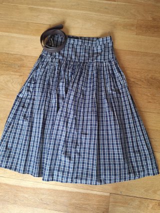 Falda larga cuadros Zara