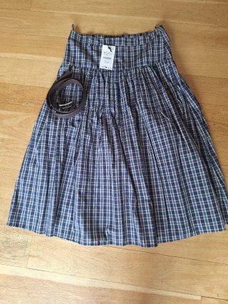 Falda larga cuadros Zara