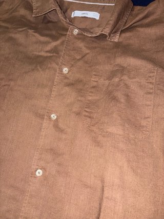 Camisa Manga Corta Mango Marrón Talla XL