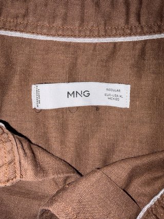 Camisa Manga Corta Mango Marrón Talla XL