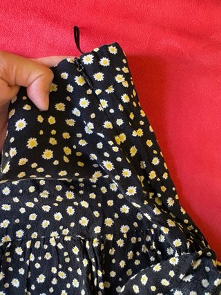 Falda pantalón flores negra
