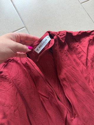 Mono rojo ancho Pull&Bear