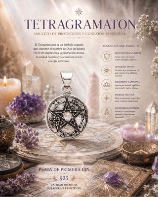 Colgante Tetragramaton Plata de primera ley 925