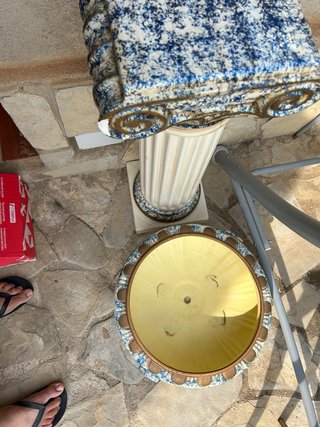 Mesa auxiliar vintage mármol y madera