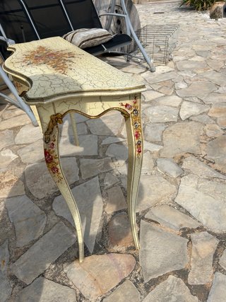 Mesa auxiliar vintage mármol y madera