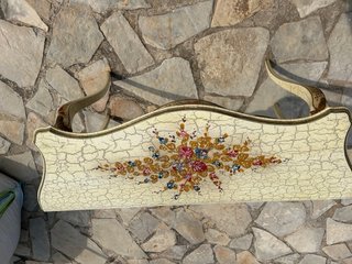 Mesa auxiliar vintage mármol y madera