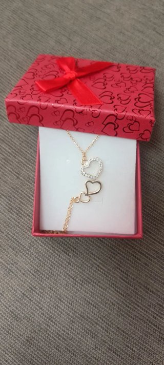 Pulsera esclava doble corazón pasamanos
