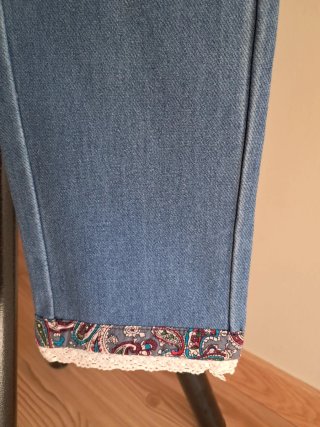 Calças ganga estilo legging tam M