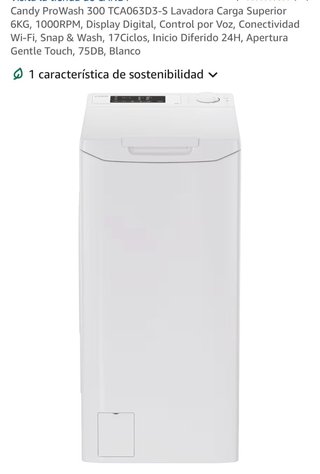 Lavadora Candy ProWash 300 TCA063D3-S
