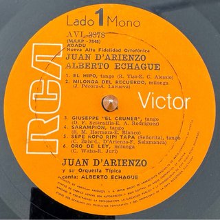 Vinilo Juan D'Arienzo y Alberto Echagüe