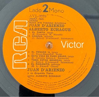 Vinilo Juan D'Arienzo y Alberto Echagüe