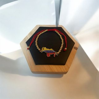 Pulsera Mapa Venezuela Oro y Rojo