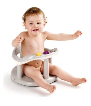 Asiento rosa para bebé para bañera o ducha