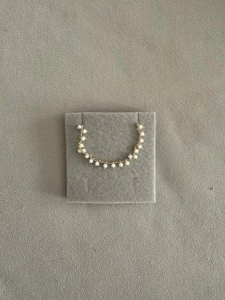 Cadenita Tobillera Oro Blanco Perlas